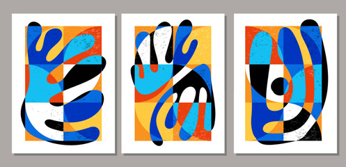 Set of modern minimal geometric design posters
