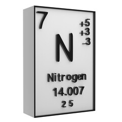 Nitrogen,Phosphorus on the periodic table of the elements on white blackground,history of chemical elements, represents the atomic number and symbol.,3d rendering