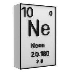 Obraz premium Neon,Phosphorus on the periodic table of the elements on white blackground,history of chemical elements, represents the atomic number and symbol.,3d rendering
