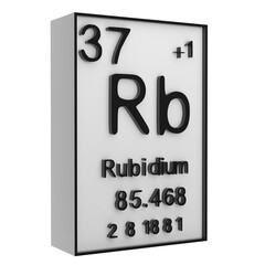 Rubidium,Phosphorus on the periodic table of the elements on white blackground,history of chemical elements, represents the atomic number and symbol.,3d rendering