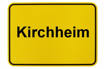 Illustration eines Ortsschildes der Gemeinde Kirchheim in Baden-Württemberg