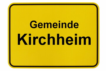 Illustration eines Ortsschildes der Gemeinde Kirchheim in Baden-Württemberg