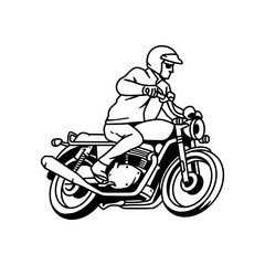 vector of rider with motorbike in white background, used for illustration