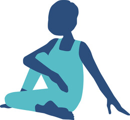 半分の魚の王のポーズ（アルダマッツェーンドラーサナ）　ヨガをする人物イラスト素材をする女性