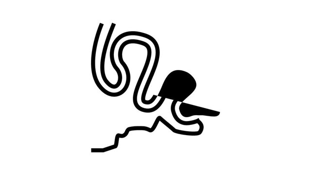 meandering river line icon animation