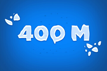 400 Million  subscribers celebration greeting banner with water Design