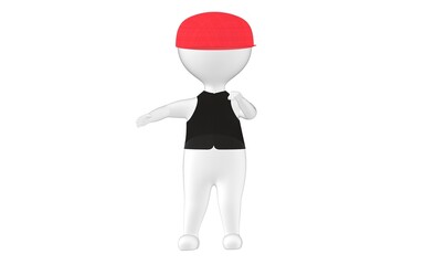 3d character , man wearing a cap and a tshirt