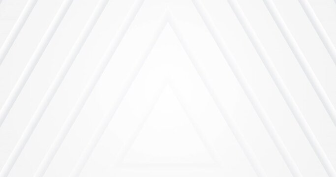 4k Elegant light grey white abstract triangled animated seamless looped background. Diagonal white stripes animation. Geometric arrow 3d BG. Technology luxury design template. Animated soft pattern
