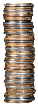 Stack of coins - isolated image