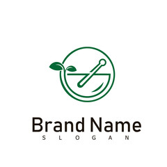 herbal herbs medical logo design symbol