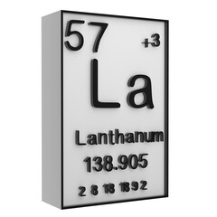 Lanthanum,Phosphorus on the periodic table of the elements on white blackground,history of chemical elements, represents the atomic number and symbol.,3d rendering