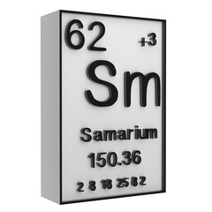 Samarium,Phosphorus on the periodic table of the elements on white blackground,history of chemical elements, represents the atomic number and symbol.,3d rendering