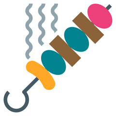 barbecue food truck flat icon