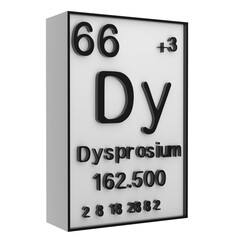 Dysprosium,Phosphorus on the periodic table of the elements on white blackground,history of chemical elements, represents the atomic number and symbol.,3d rendering