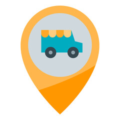location food truck flat icon