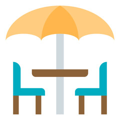 terrace food truck flat icon