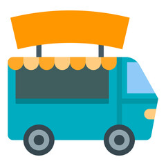 van food truck flat icon