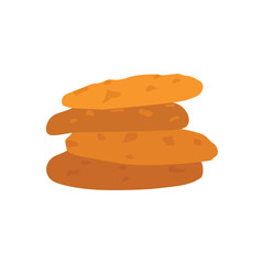 Chocolate chip cookies isolated on white background - cookies vector