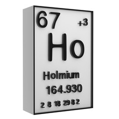 Holmium,Phosphorus on the periodic table of the elements on white blackground,history of chemical elements, represents the atomic number and symbol.,3d rendering