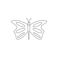 Vector isolated line art butterfly drawing. Simple minimal butterfly line tattoo icon logotype. Perfect for home decor such as posters, wall art, tote bag, t-shirt print, sticker, mobile case