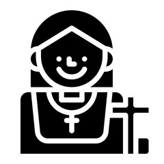 nun occupation job religion icon