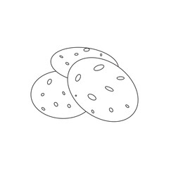 cookies with Choco chips vector illustration isolated on white background. 