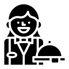 waitress occupation job profession icon