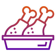 chicken food truck gradient line icon