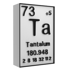 Tantalum,Phosphorus on the periodic table of the elements on white blackground,history of chemical elements, represents the atomic number and symbol.,3d rendering