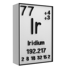 Iridium,Phosphorus on the periodic table of the elements on white blackground,history of chemical elements, represents the atomic number and symbol.,3d rendering