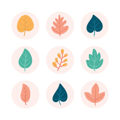 Set of hand drawn social media highlight covers