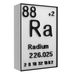 Radium,Phosphorus on the periodic table of the elements on white blackground,history of chemical elements, represents the atomic number and symbol.,3d rendering