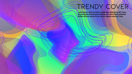 Abstract Futuristic Vector Background with Liquid  Shapes and Lines. Modern Colorful Gradient Wallpaper. Trendy Digital Design for Your Poster, Banner, Template, Web Page.