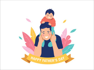 Obraz na płótnie Canvas Happy Father's Day. Vector illustration.