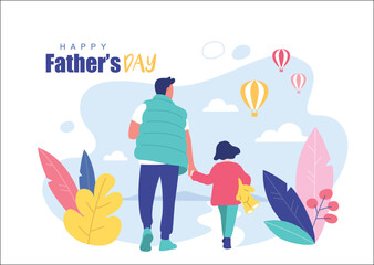 Happy Father's Day. Vector illustration.