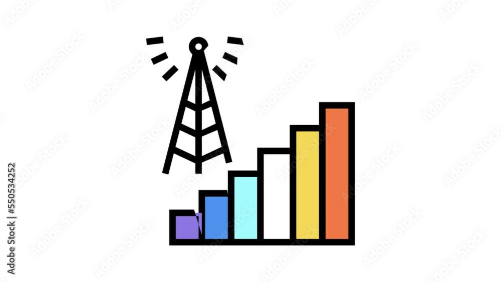 Poster signal connection color icon animation
