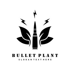 bullet plant logo design illustration vector