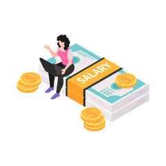 Isometric Salary Cash Composition