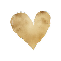 Golden Heart With Silver Glitter