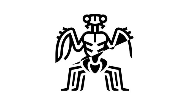 monster insect line icon animation