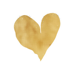Gold Heart With Silver Glitter