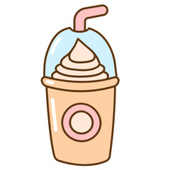 ice coffee hand drawn