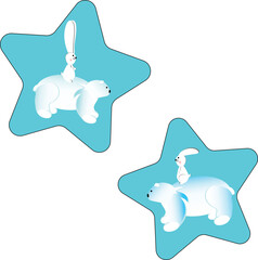 Bunnies on white bears