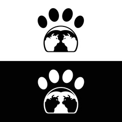 Pet bull animal logo template design . icon logo . silhouette logo 
