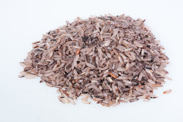 Thai Riceberry rice : Close-up pile of rice called riceberry rice , rice with high nutrients  on...