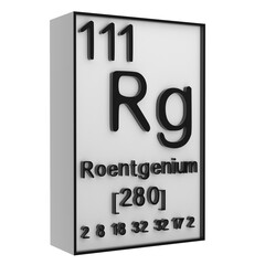 Roentgenium,Phosphorus on the periodic table of the elements on white blackground,history of chemical elements, represents the atomic number and symbol.,3d rendering
