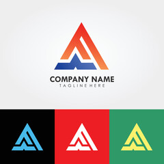 Abstract logo design, your company branding. Design template with triangle geometric shapes