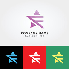Abstract logo design, your company branding. Design template with star geometric shapes