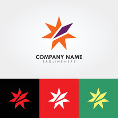 Abstract logo design, your company branding. Design template with sun geometric shape