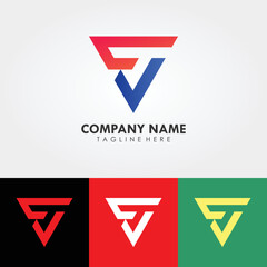 Abstract logo design, your company branding. Design template with triangle geometric shapes